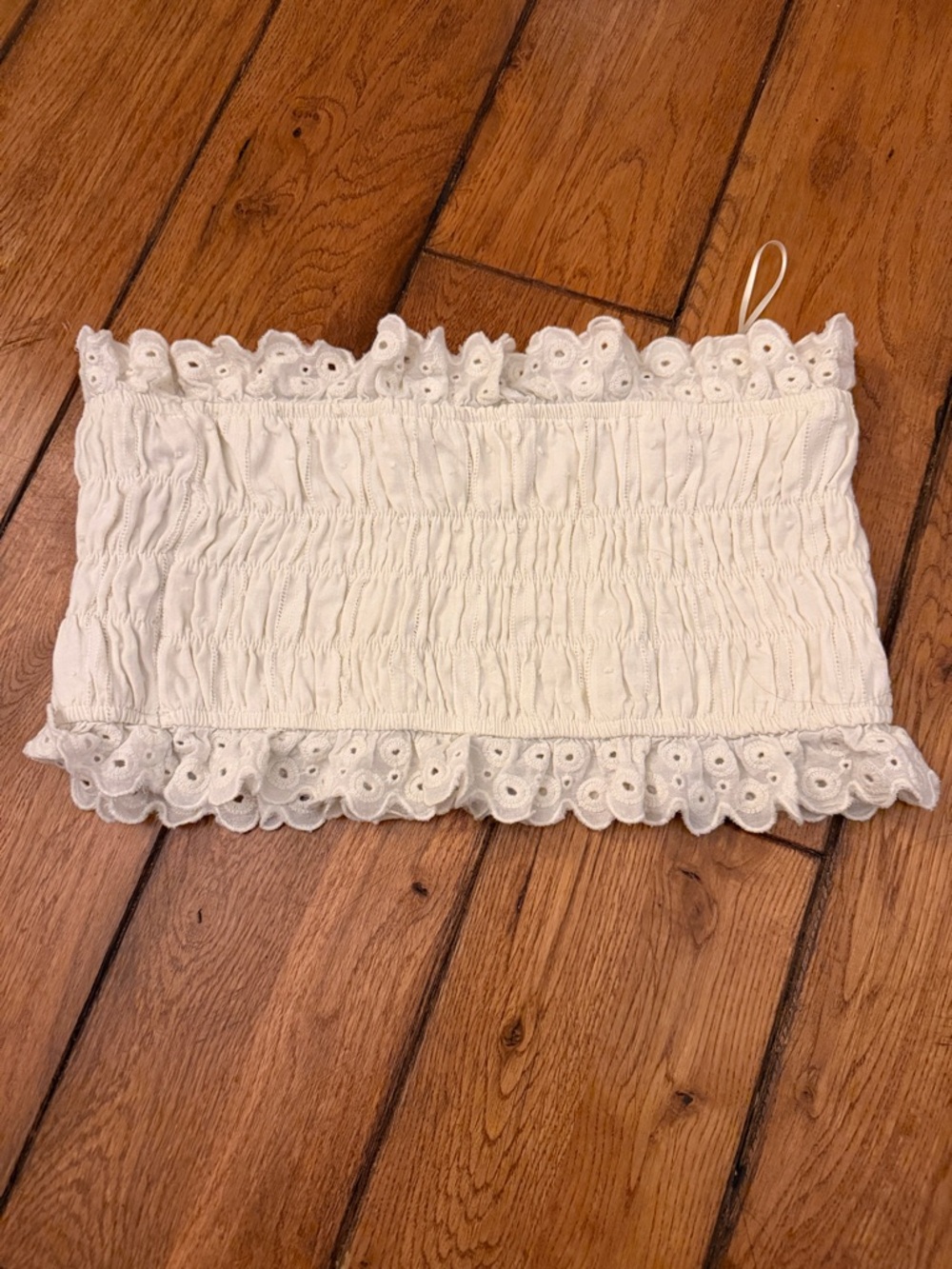Altar'd State Cream Eyelet Smocked Bandeau